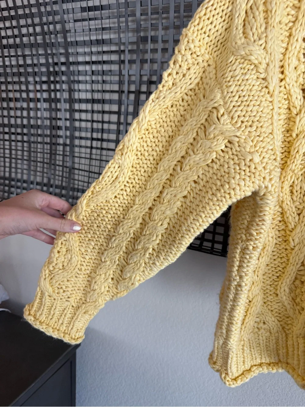 Free people opal knit cardigan lemon drop